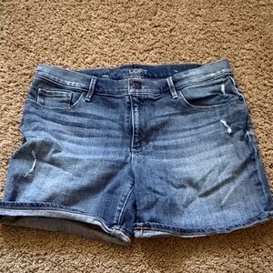 Ann Taylor loft, size 8, distressed denim  shorts